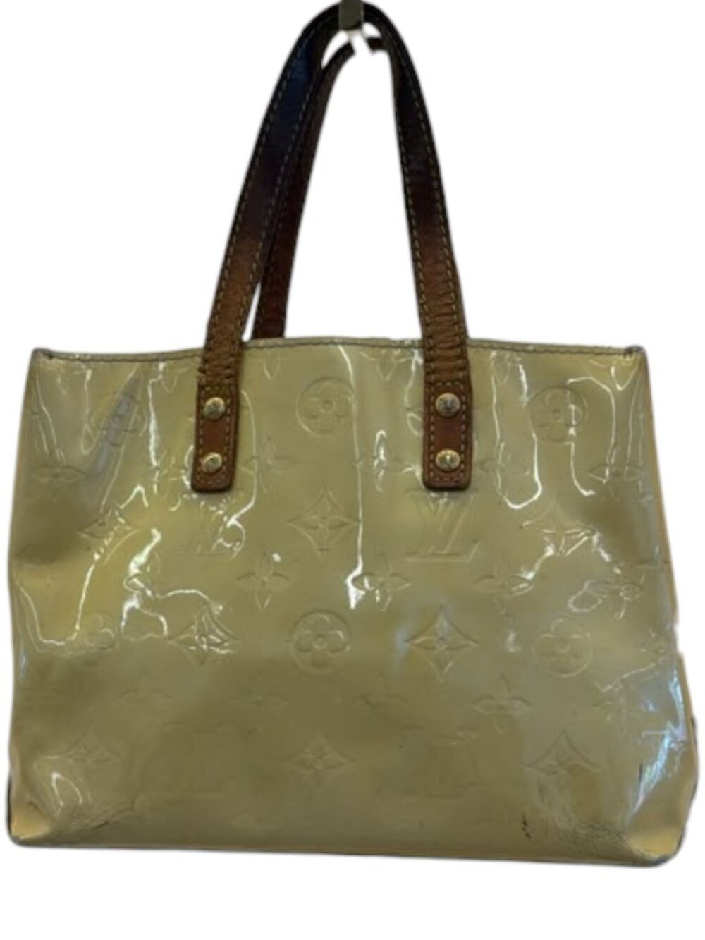 487229CR C3 Louis Vuitton Tote Bag Beige Monogram Vernis